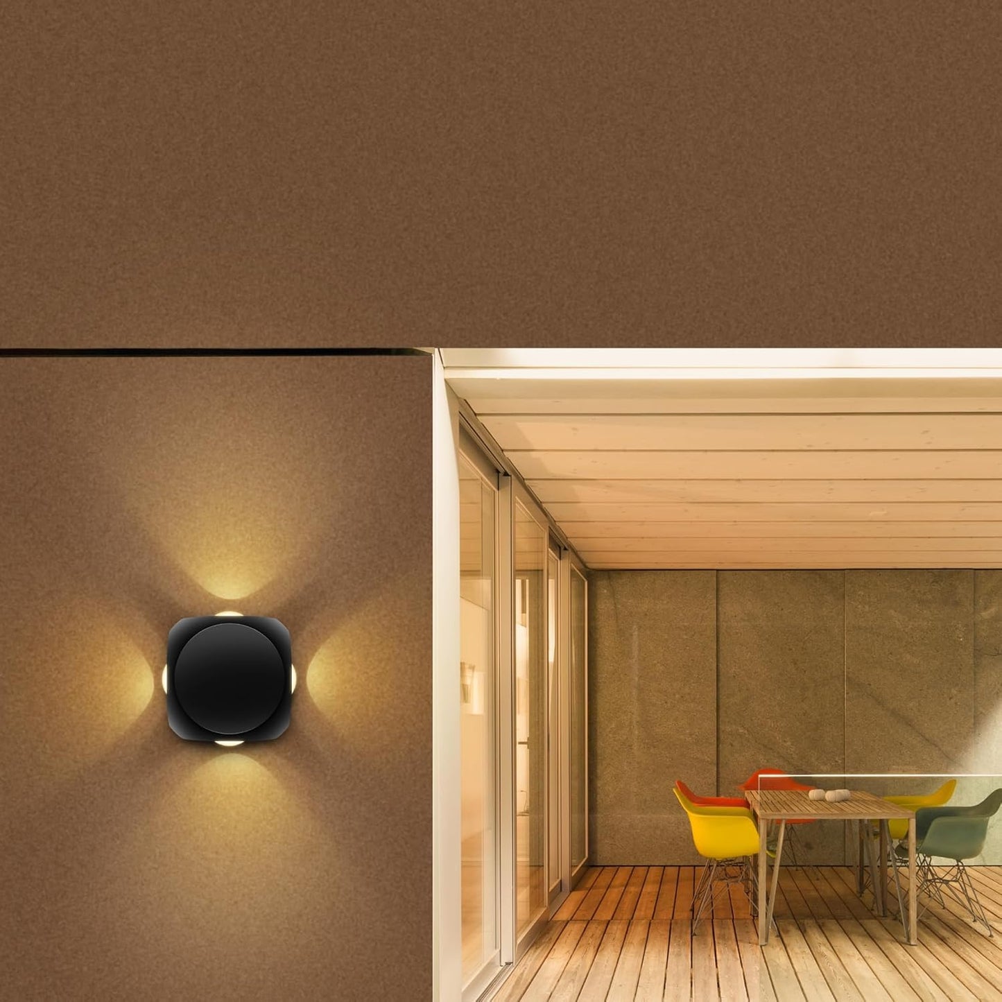 wipro Garnet 4 Watt 4 Ray Round Outdoor Wall Light