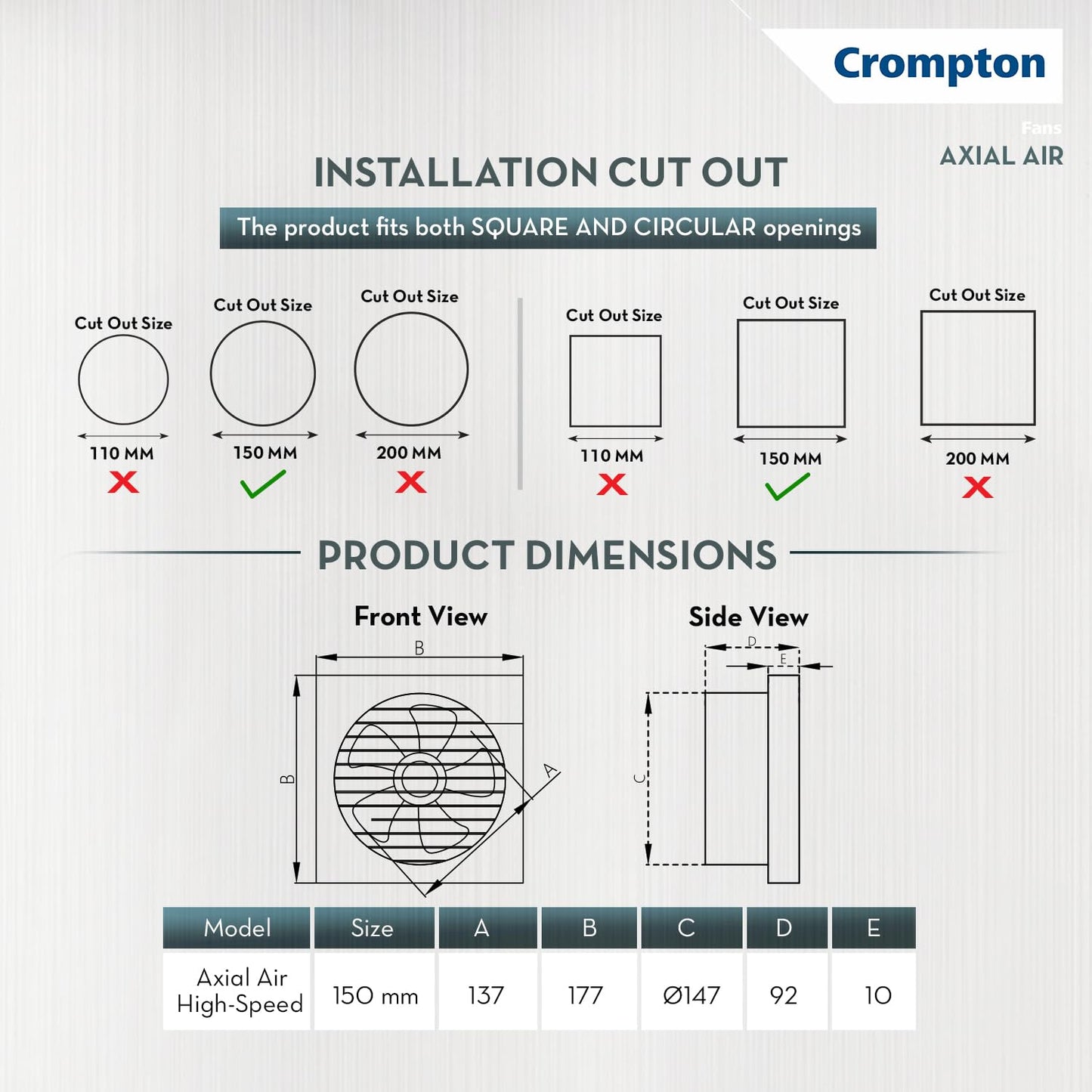 Crompton Axial Air Exhaust Fan