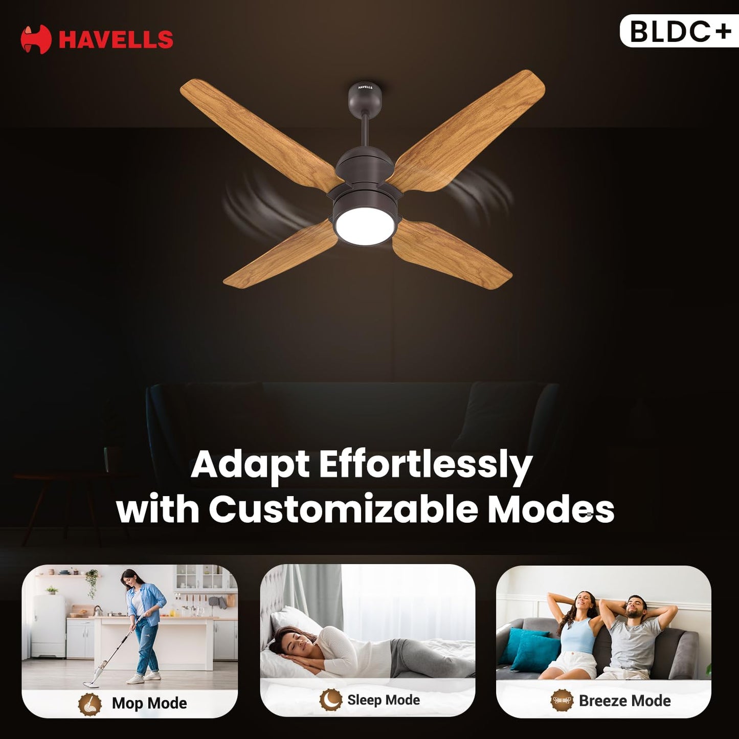 Havells 1200mm Momenta Underlight BLDC+ Ceiling Fan