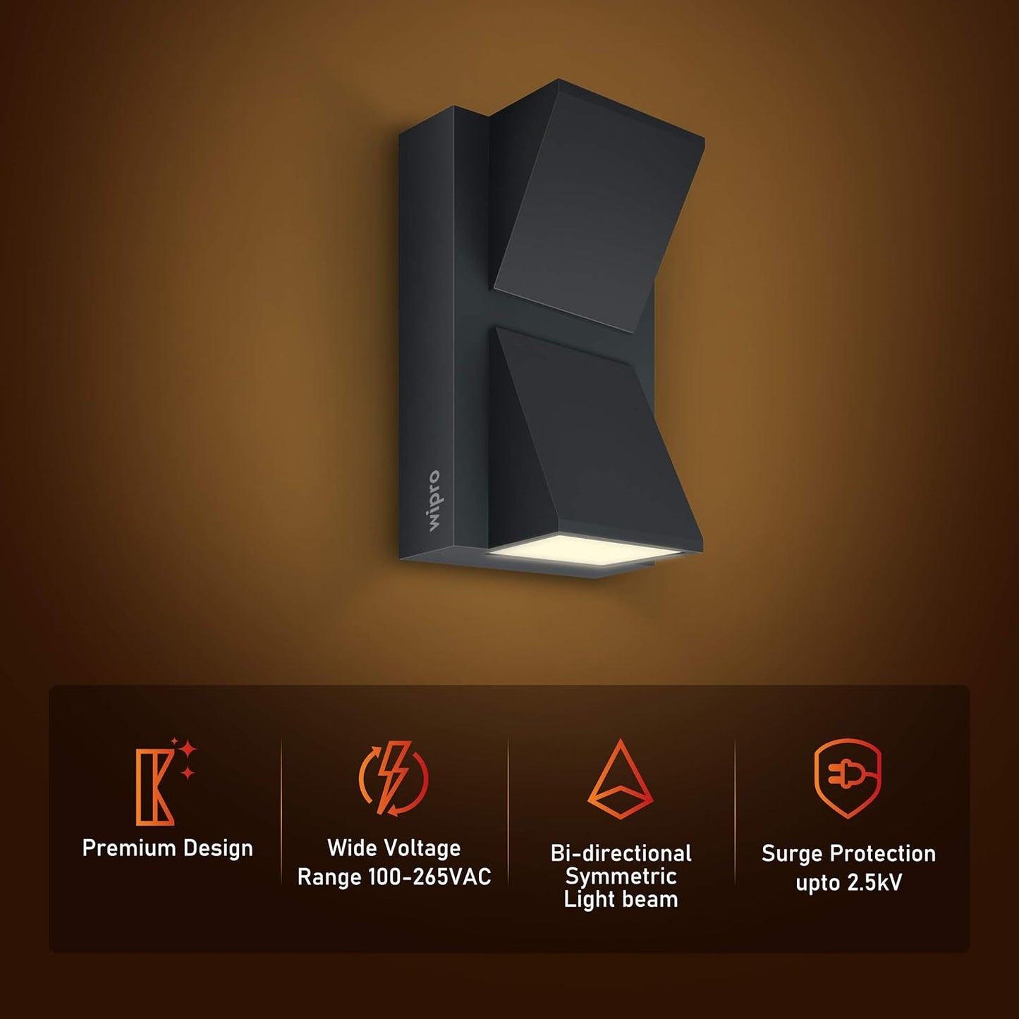 Wipro Garnet LED Outdoor Wall Light