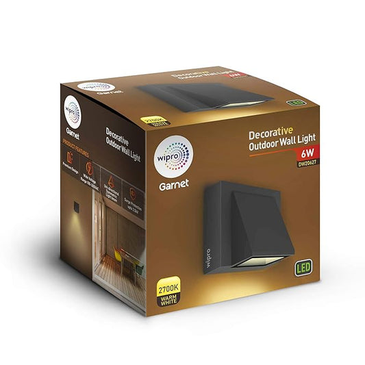 Wipro Garnet 6W IP54 LED Wall Light27K