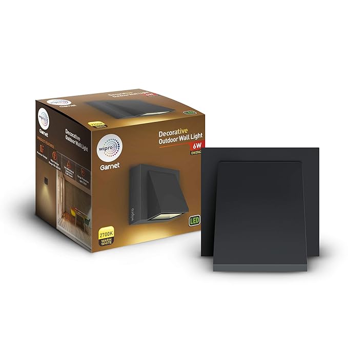 Wipro Garnet 6W IP54 LED Wall Light27K