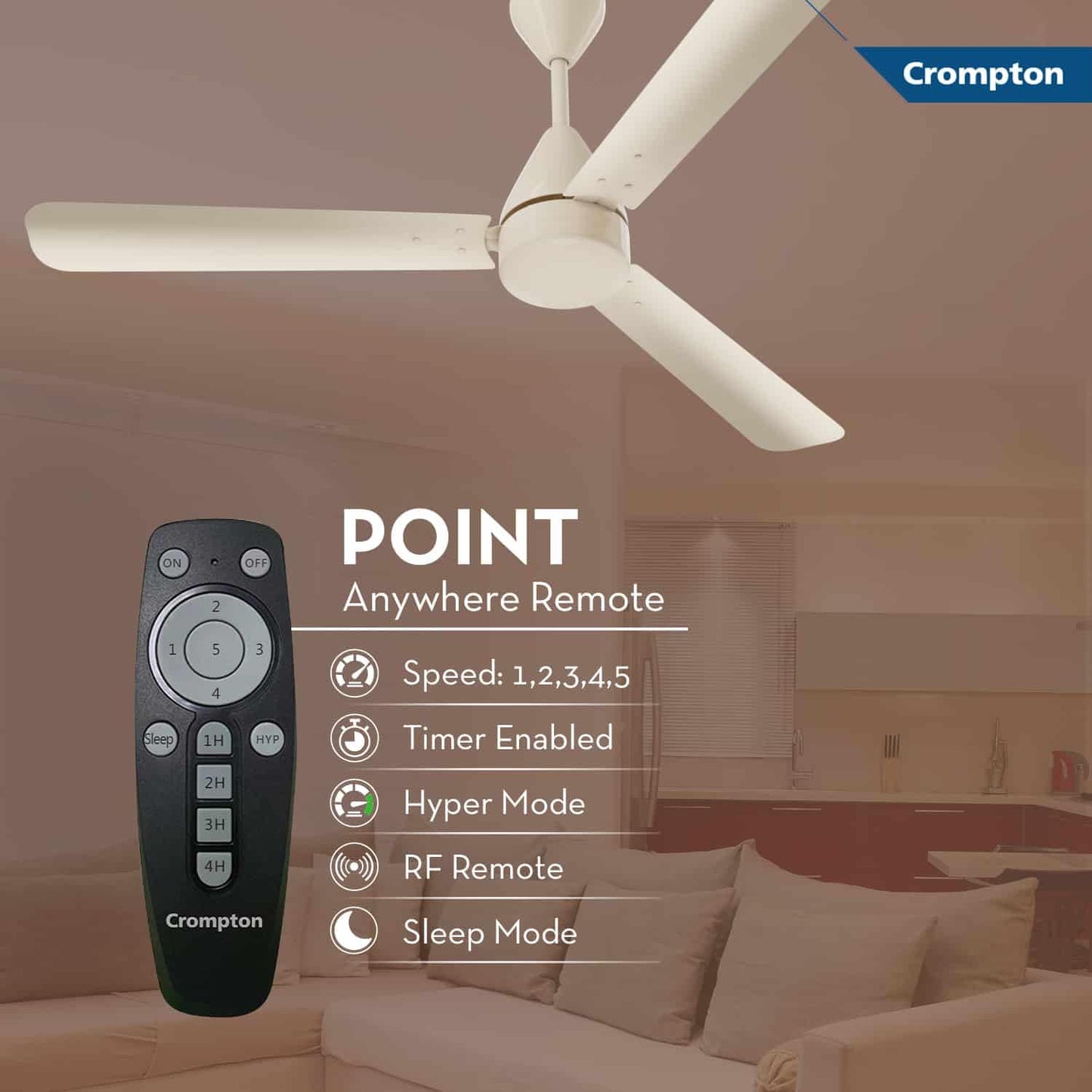 Crompton Energion Cookie 1200mm Ceiling Fan
