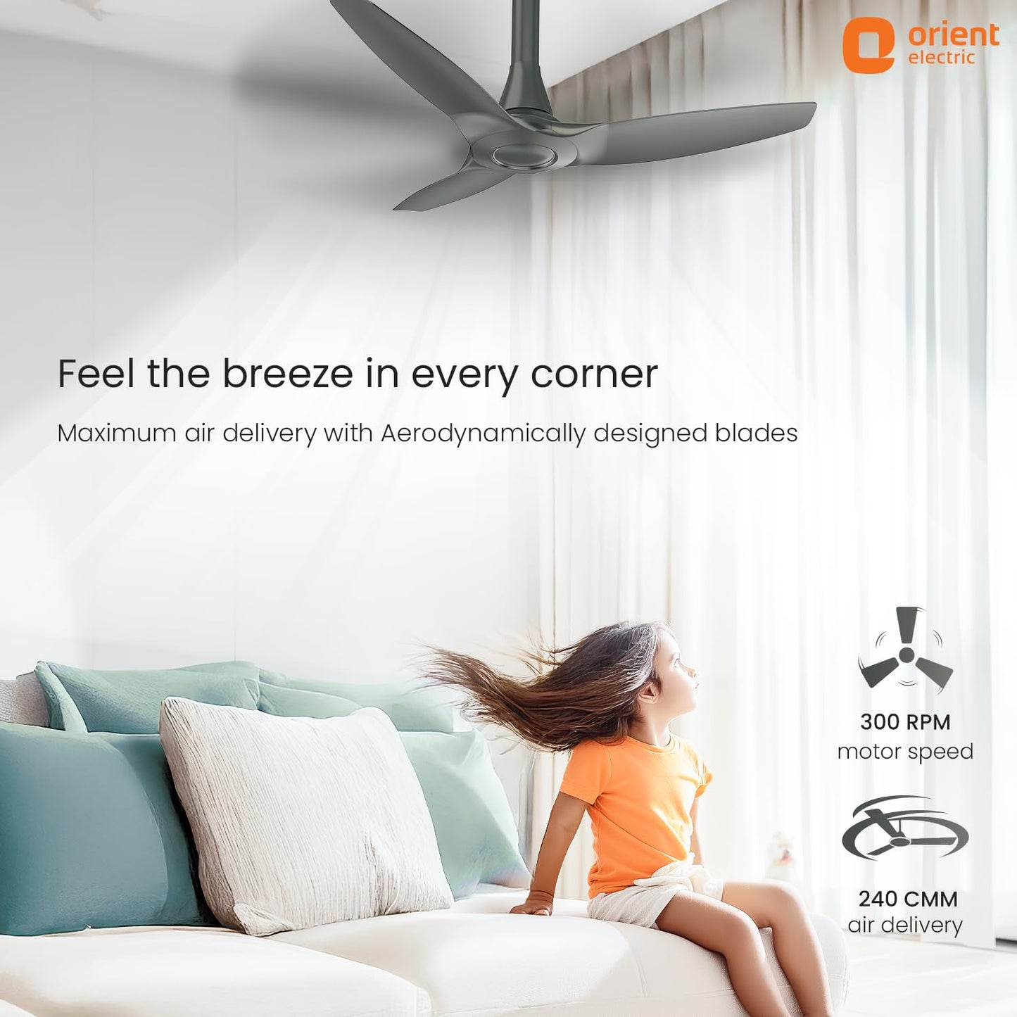 Orient Electric 1230 mm Aeroquiet Neu BLDC Ceiling fan