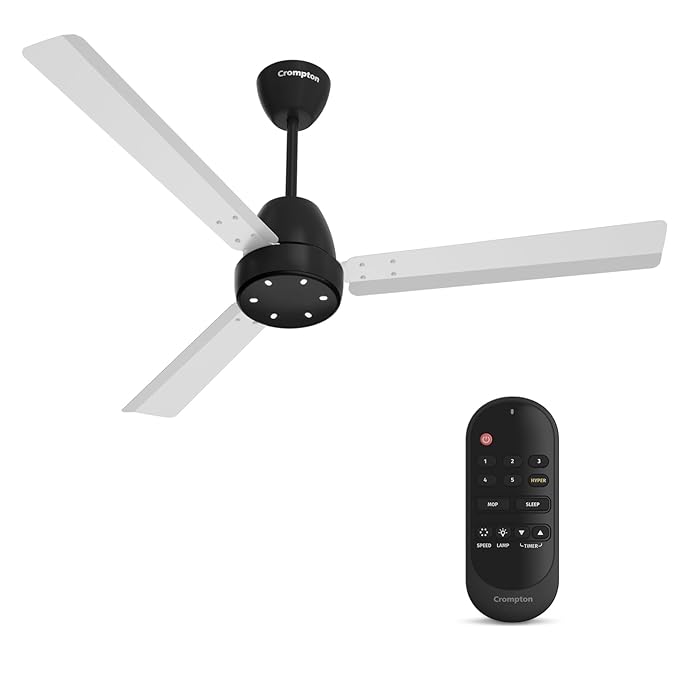 Crompton Energion Niteo 1200 mm BLDC Ceiling Fan | Warm Ambient LED Indicators | Remote Control | BEE 5 Star Energy Rating | Superior Air Delivery | 4 Year Manufacturer Warranty