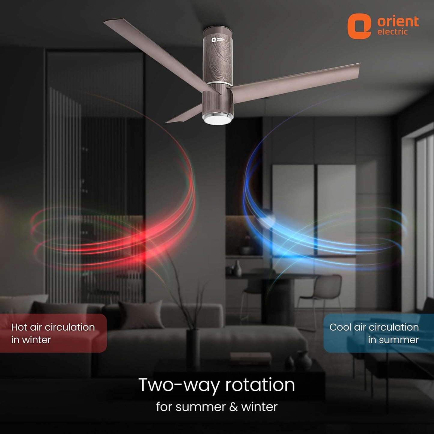 Orient Electric 1200 mm Aeroslim BLDC Ceiling Fan with Underlight, IoT &amp; Remote